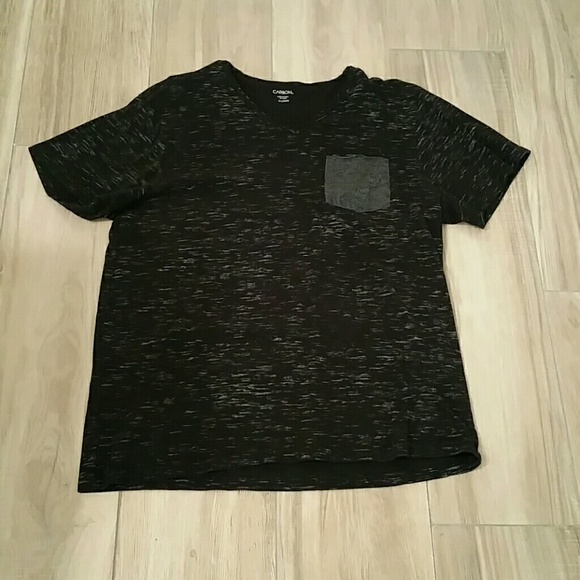 Like New,  black & grey, vneck pocketed T - Picture 1 of 2